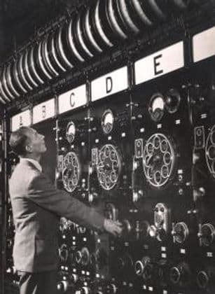 Archival photograph — the original Lots Road switchboard